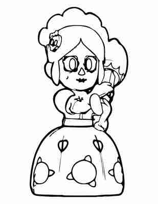 Dibujos para colorear Piper brawl Stars calavera