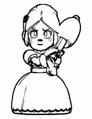 Dibujos para colorear Piper brawl Stars Rosa